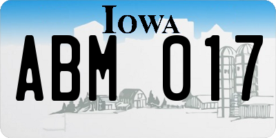 IA license plate ABM017