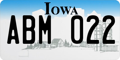 IA license plate ABM022
