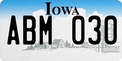 IA license plate ABM030