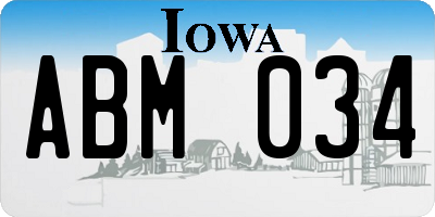 IA license plate ABM034