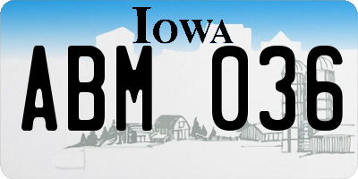 IA license plate ABM036