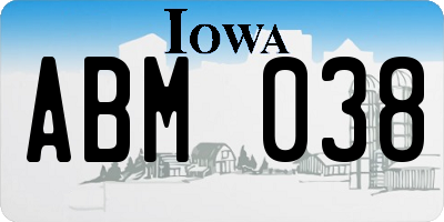 IA license plate ABM038