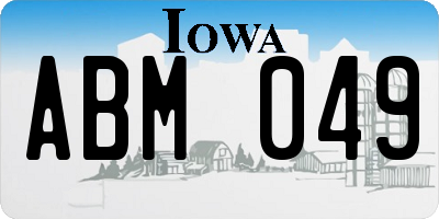 IA license plate ABM049
