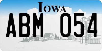IA license plate ABM054
