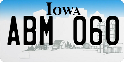 IA license plate ABM060