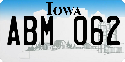 IA license plate ABM062