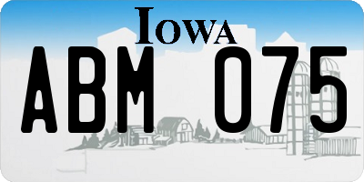 IA license plate ABM075
