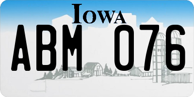 IA license plate ABM076