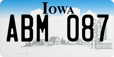 IA license plate ABM087
