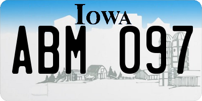 IA license plate ABM097