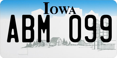 IA license plate ABM099