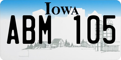 IA license plate ABM105