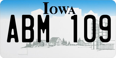 IA license plate ABM109