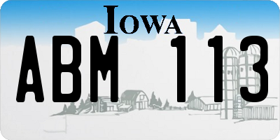 IA license plate ABM113
