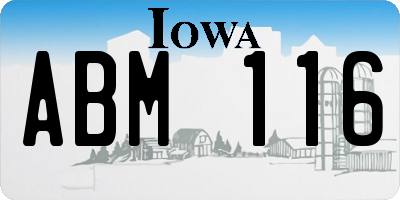IA license plate ABM116