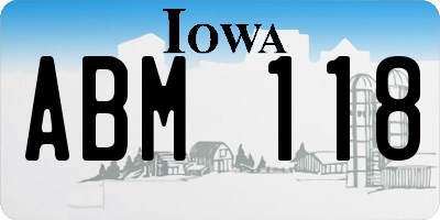 IA license plate ABM118
