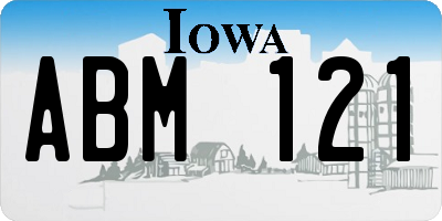 IA license plate ABM121