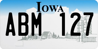 IA license plate ABM127