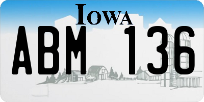 IA license plate ABM136