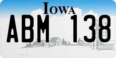 IA license plate ABM138