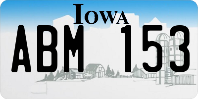 IA license plate ABM153