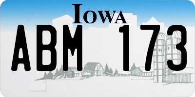 IA license plate ABM173