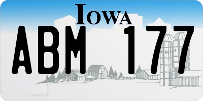 IA license plate ABM177