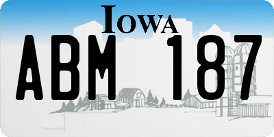 IA license plate ABM187