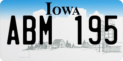 IA license plate ABM195