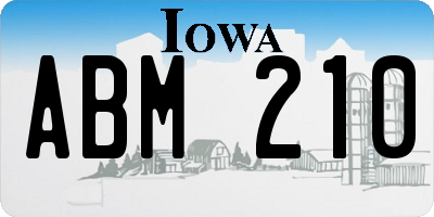 IA license plate ABM210