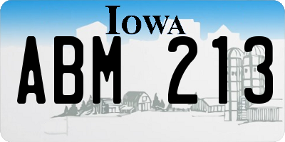 IA license plate ABM213