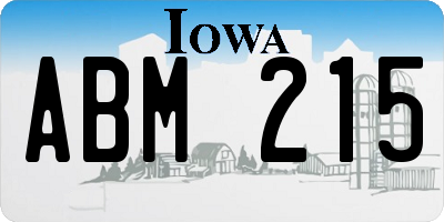 IA license plate ABM215