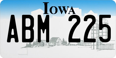 IA license plate ABM225