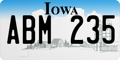IA license plate ABM235