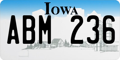 IA license plate ABM236