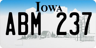 IA license plate ABM237