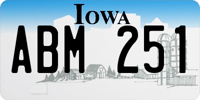 IA license plate ABM251