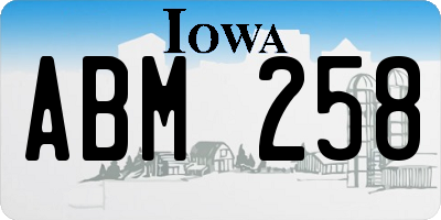 IA license plate ABM258