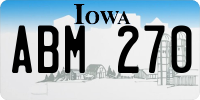 IA license plate ABM270