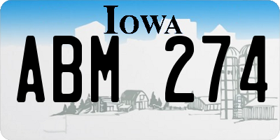 IA license plate ABM274