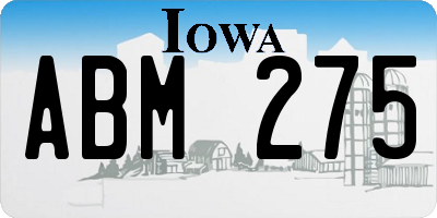 IA license plate ABM275