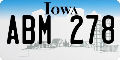 IA license plate ABM278