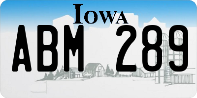 IA license plate ABM289