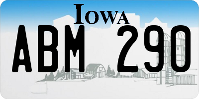 IA license plate ABM290
