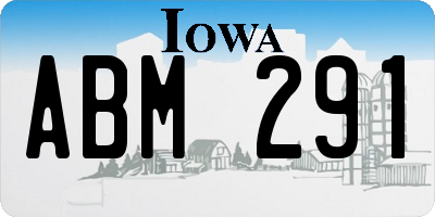 IA license plate ABM291