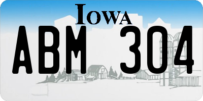 IA license plate ABM304