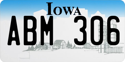 IA license plate ABM306