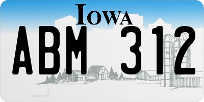 IA license plate ABM312
