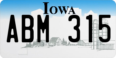 IA license plate ABM315