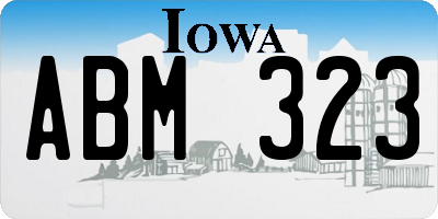 IA license plate ABM323